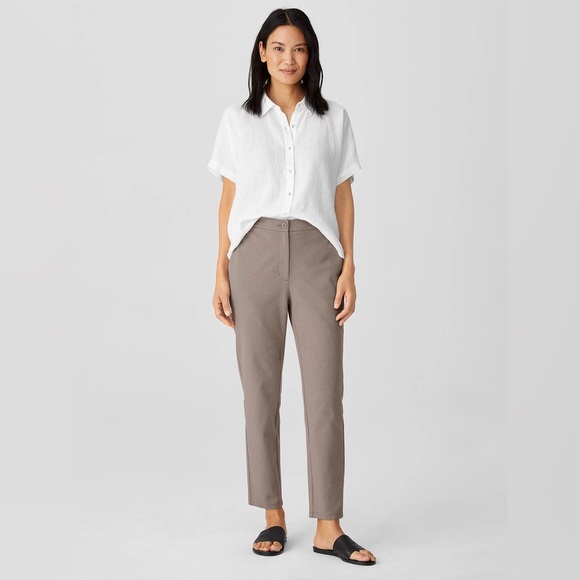 Eileen Fisher Pants - Eileen Fisher Organic Cotton Ponte Slim Pants Size Small Tan Pockets